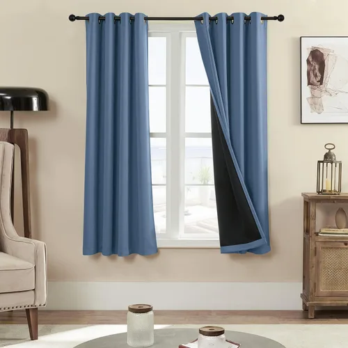 Miniatura 50 de Rutterllow - Cortinas 100% opacas, paneles de cortina con ojales, aislamiento térmico y bloqueo de luz para habitación y sala de estar