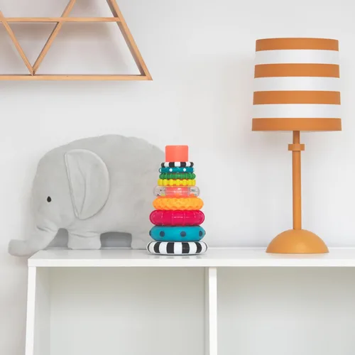 Miniatura 7 de Anillo de apilado de pilas de círculos de Sassy, juguete de aprendizaje STEM, a partir de 6 meses, multicolor, juego de 9 piezas
