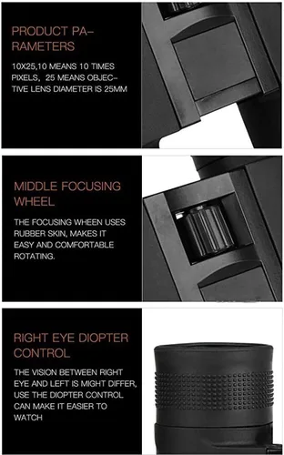 Miniatura 7 de Telescopio Mini binoculares Telescopio portátil para Exteriores Todas las miras ópticas Profesionales Bajo Nivel de luz Espejo