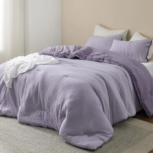 Miniatura 28 de Bedsure Juego edredón suave prelavado individual/individual XL, 365 días, cálido relleno alternativo GentleSoft™, 1 edredón ligero:68x88 pulgadas