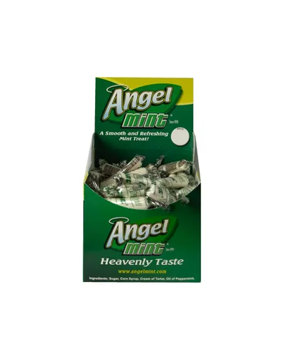Original Angel Mint Caja de 40 onzas | Golosinas de menta envueltas individualmente | Caramelos antiguos | Puro y natural | Sin grasa | Sin gluten |