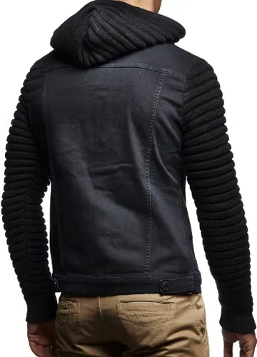 Miniatura 3 de Leif Nelson LN5240 - Chaqueta vaquera para hombre con mangas de punto
