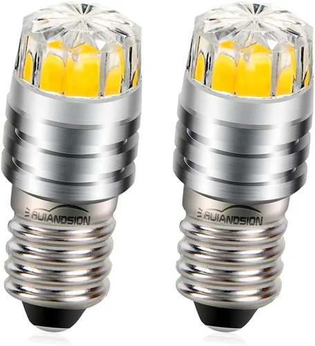 Miniatura 7 de Ruiandsion 2 unids 2W COB 3V E10 Base LED Actualización Bombilla Reemplazo para Linternas Antorcha LED Luz, Blanco
