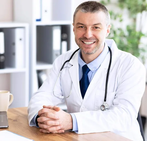 Miniatura 5 de NY Threads Abrigo de laboratorio profesional para hombres, abrigo médico largo de polialgodón de manga completa