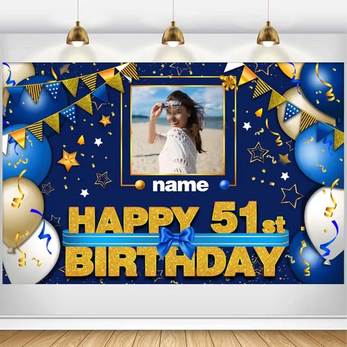 Miniatura 9 de Pancarta Personalizada de Decoraciones de Feliz Cumpleaños 101 - Telón de Fondo de 101 Años para Mujeres Hombres Niños Niñas Suministros de Fiesta