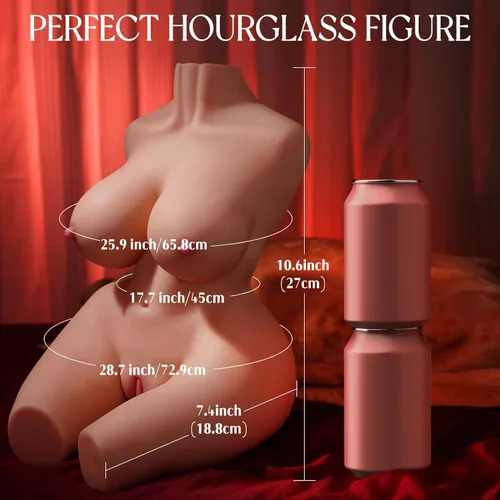 Miniatura 3 de baiwatt Muñeca sexual masturbador masculino, juguetes sexuales para adultos de 22 libras para hombres con trasero suave pechos grandes y túnel anal