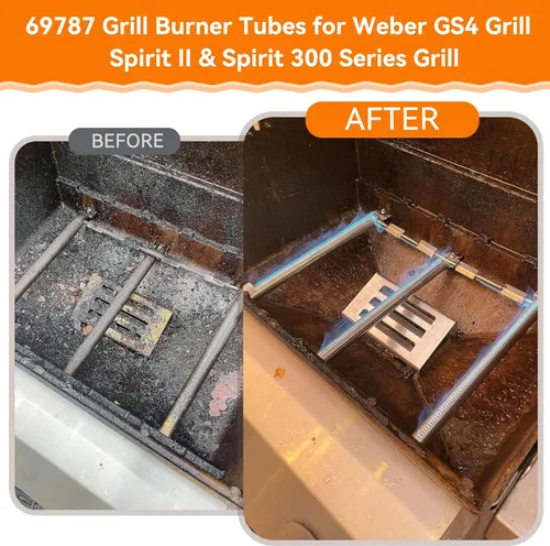 Miniatura 8 de SafBbcue Kits de piezas de parrilla para Weber Spirit II Serie 300 GS4 Parrillas de gas 7636 Barras aromatizantes 69787 Tubo de quemador 67060 Placa