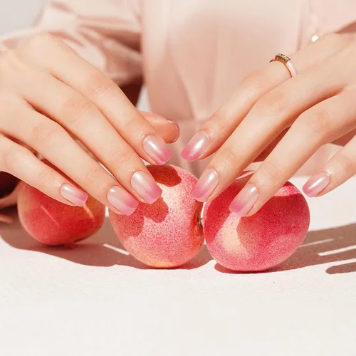 Miniatura 15 de DANNI & TONI Tiras de uñas de gel semicuradas, color rosa champán, ojos de gato, 28 calcomanías de regalo para mujer Aqua Ripple