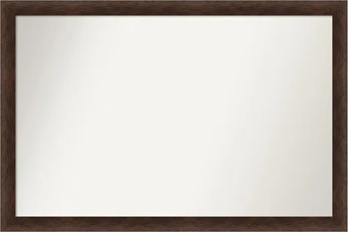 Miniatura 48 de Amanti Art Espejo de pared personalizado no biselado (24 x 27 pulgadas), marco estrecho de nogal chipre - varios tamaños personalizados - Espejo