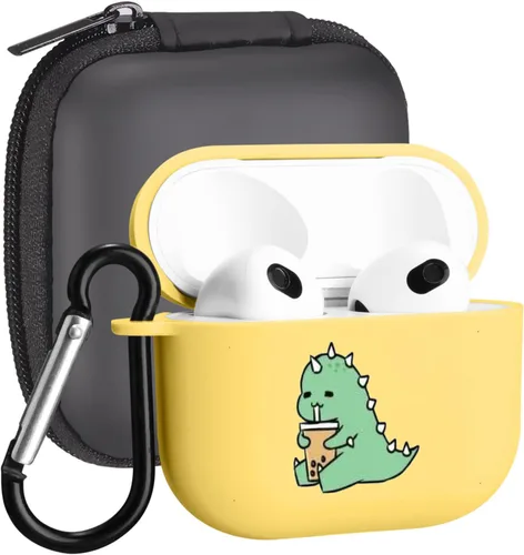 Miniatura 11 de Funda compatible con Airpods de 3ª generación, linda funda para Airpods 3, diseño de rana, protectora para mujeres y niñas con llavero para Apple