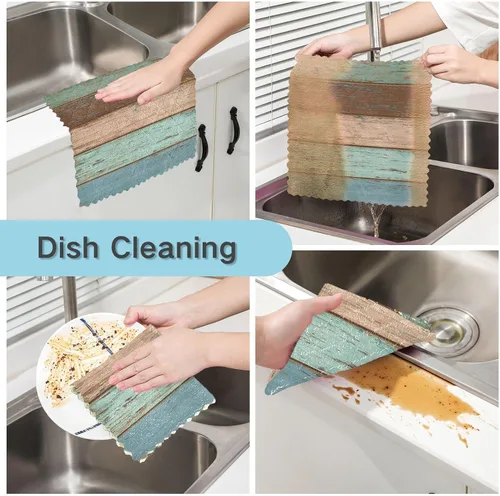 Miniatura 2 de SUABO Paños de cocina, paquete de 6 paños de cocina de secado rápido, toallas de limpieza absorbentes, toallas de vajilla para cocina y baño