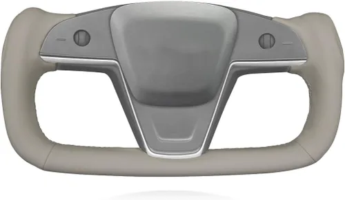 Miniatura 24 de MEWANT Funda de Volante de Athsuede con Costura Manual en Negro 9040 para Tesla Model S Yoke 2021-2023 Model X 2021-2023