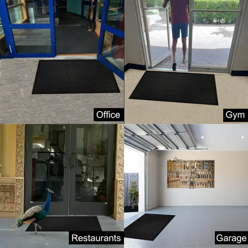 Miniatura 7 de A1HC - Tapetes de goma natural de alta calidad para entrada y dedos que mantienen el barro y la suciedad lejos para uso comercial y residencial