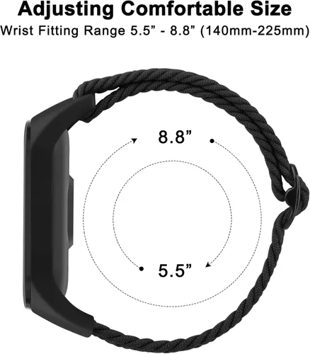 Miniatura 4 de Bandas elásticas para Amazfit Band 5 correas de repuesto para mujeres y hombres, correa de nailon trenzado suave para hombre y mujer, correa