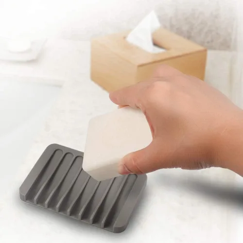 Miniatura 6 de Jabonera autodrenante de 3 piezas, jabonera de silicona de alta calidad, protector de jabón para ducha, baño, cocina, bañera, esponjas, mantiene