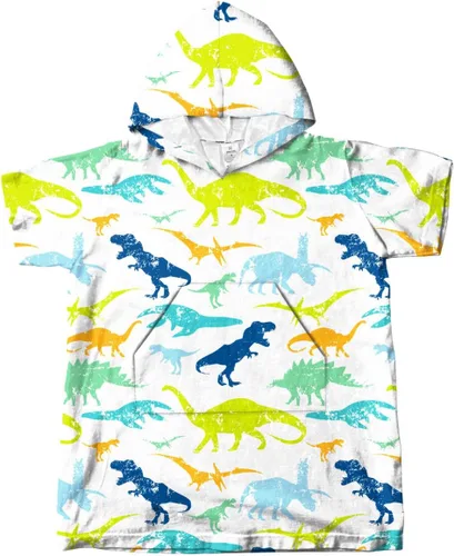 Miniatura 7 de Toalla con capucha, poncho de playa para baño, piscina, para niños, secado rápido/resistente a la arena, pequeña (3-10 años), dinosaurios