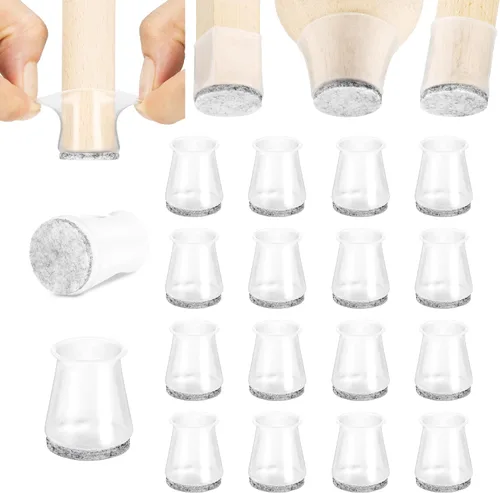 Aneaseit Protectores de suelo para patas de silla, almohadillas de silicona con parte inferior de fieltro para suelos de madera dura y pies de