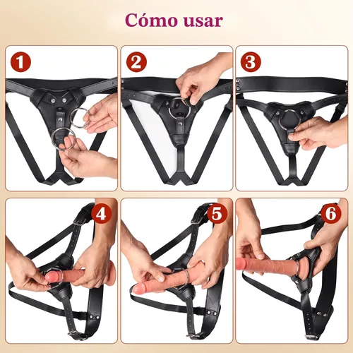 Miniatura 6 de Arnés con consolador para ataduras, juguetes sexuales para adultos para mujeres y hombres, consolador para pegging, cinturón ajustable de nylon