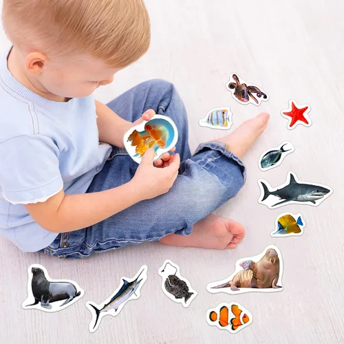 Miniatura 4 de Imanes de nevera para niños pequeños – magdum – 30 imanes de animales marinos para refrigerador – Imanes reales de animales del océano para niños