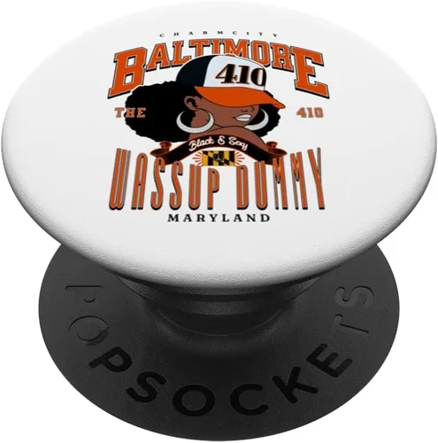 410 Código de área Baltimore Maryland Flag Blaq Girl Bmore Pride PopSockets estándar PopGrip