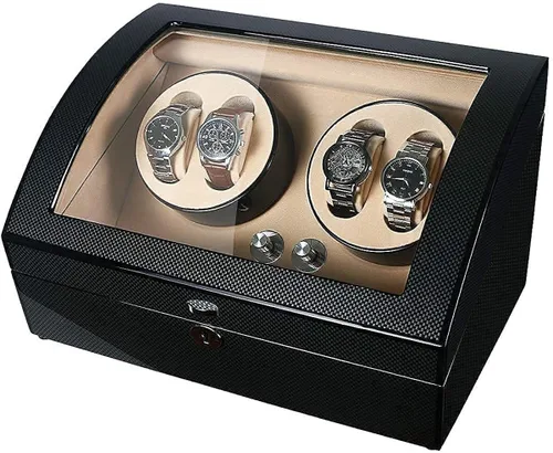 Miniatura 8 de TEEMING Caja de almacenamiento automática para 10 relojes automáticos 4 bobinas de reloj 6 ranuras 4 modos de reloj giratorios motor silencioso