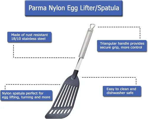Miniatura 3 de Küchenprofi Parma Levantador de huevos/espátula, 15 pulgadas, color plateado