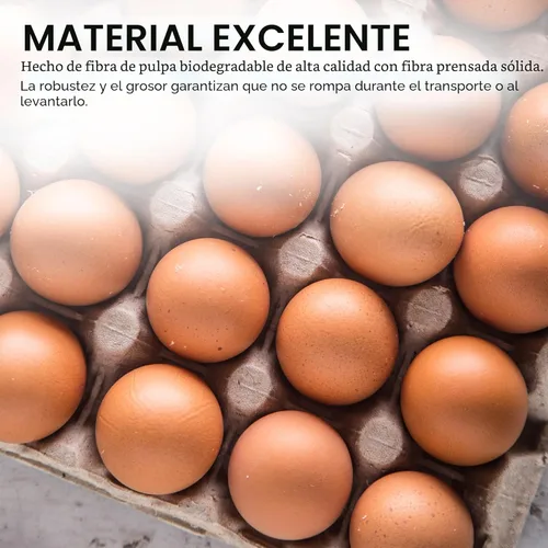 Miniatura 4 de MT Products Cartones planos de fibra de pulpa con capacidad para 30 huevos, caja de huevos para granja de pollos - Fabricado en los Estados Unidos
