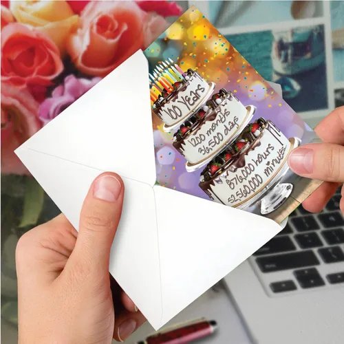 Miniatura 6 de NobleWorks - Divertida tarjeta de cumpleaños número 100 con sobre - Celebra el hito de las personas mayores de 100 años, tarjeta de felicitación