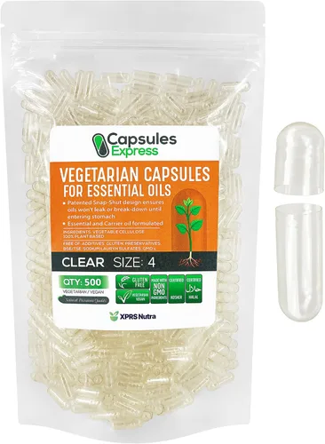 Miniatura 19 de XPRS Nutra Cápsulas veganas vacías de tamaño 0 – 100 cápsulas vegetales transparentes para aceite esencial – Tapas de verduras vacías – El relleno