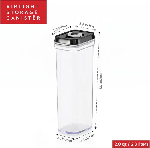 Miniatura 4 de DWËLLZA KITCHEN Contenedores de almacenamiento de pasta herméticos para despensa – 2 contenedores de espagueti – Ideal para espaguetis y fideos, 04