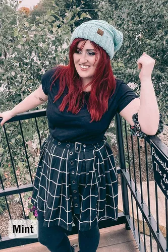 Miniatura 6 de Gorro Funky Junque exclusivo para mujer, gorro holgado de gran tamaño, gorro cálido de punto acanalado