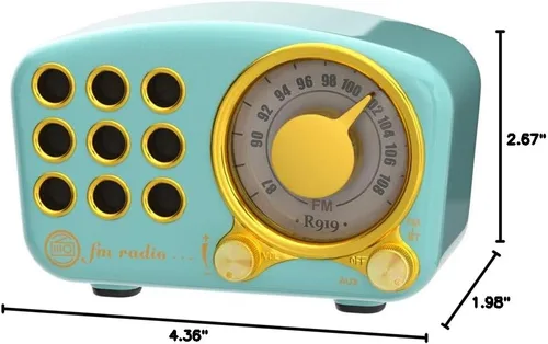 Miniatura 8 de Altavoz Bluetooth retro, radio FM Radio-Greadio vintage con estilo clásico antiguo, fuerte mejora de graves, volumen fuerte, conexión inalámbrica