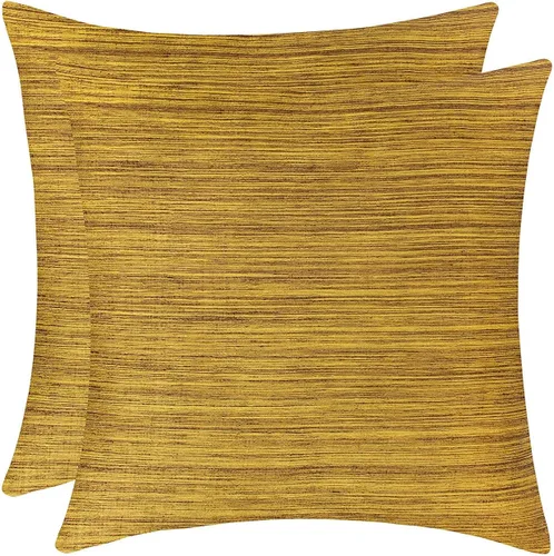 The White Petals Fundas de cojín amarillo mostaza para sofá, sofá y cama (16 x 16 pulgadas, paquete de 2)
