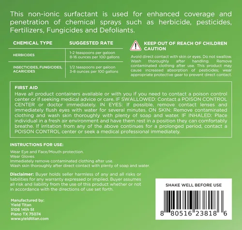 Miniatura 3 de Tensioactivo no iónico 80/20 para herbicidas, pesticidas, fertilizantes y fungicidas para aumentar la penetración del producto, 1 paquete de 8 onzas