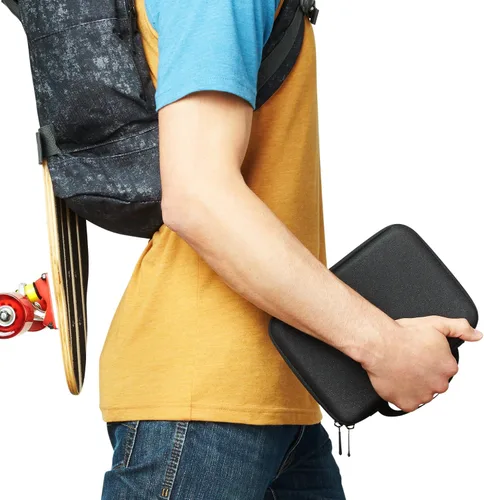 Miniatura 7 de Amazon Basics Estuche de transporte pequeño para GoPro y accesorios, 9 x 7 x 2.5 pulgadas, sólido, negro