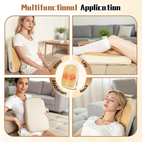 Miniatura 8 de Shiatsu - Masajeador de espalda con calor, masaje de rodamiento hacia arriba y hacia abajo, masajeador eléctrico de espalda para aliviar el dolor