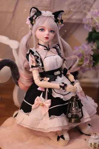 Miniatura 3 de Muñeca BJD pintada a mano, 22.8 pulgadas (22.0 in) de alto, estilo Catwoman, muñeca de princesa, cuerpo de PVC con 31 articulaciones móviles