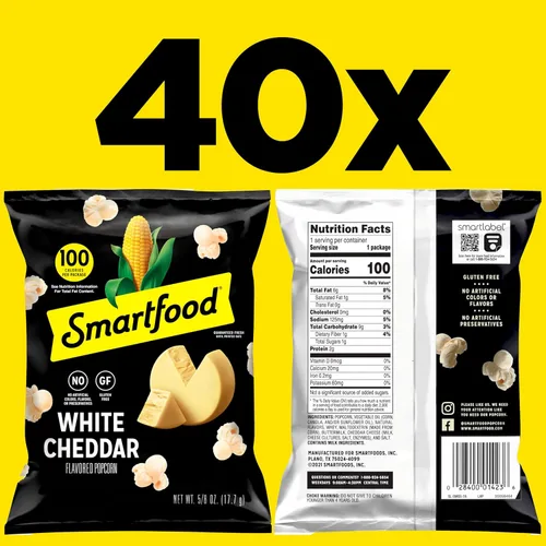 Miniatura 2 de Smartfood White Cheddar - Palomitas de maíz, sabor queso cheddar blanco, 0.625 onzas (paquete de 40)