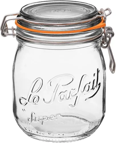 Miniatura 16 de Le Parfait Super Jar - Tarro de conservación de vidrio francés de 500mL con cuerpo redondo, boca ancha, tapa hermética - Tarro de vidrio 16oz