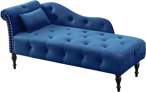 Miniatura 11 de Setawix Tumbona de terciopelo para interiores con almacenamiento para sala de estar, dormitorio, oficina, banco otomano con brazo enrollado, banco