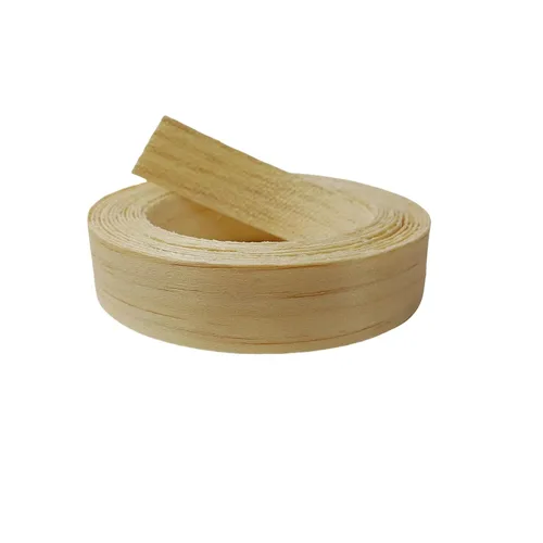 Miniatura 10 de Cinta de bandas de borde de chapa de madera de abedul real, rollo de banda de borde preglued de 1 pulgada × 13 pies con adhesivo de fusión
