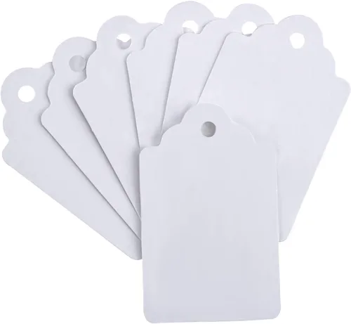 1000 etiquetas de precio sin cuerda, etiquetas blancas de precios de 1.75 x 1.093 pulgadas para pistola de etiquetado, marca de mercancía sin atar,
