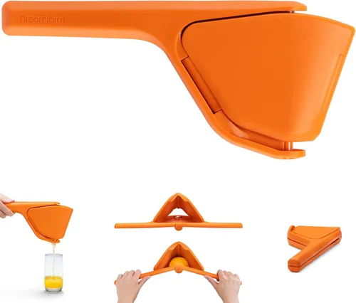 Dreamfarm Original Orange Fluicer - Exprimidor de cítricos plegable y plano fácil de apretar, 11 pulgadas, se adapta a todos los cítricos Naranja