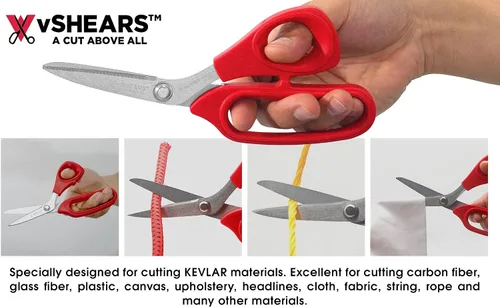 Miniatura 3 de vSHEARS - Tijeras de Kevlar de fibra óptica de acero al carbono de 8 pulgadas + cortador de Kevlar de fibra óptica de 5.5 pulgadas