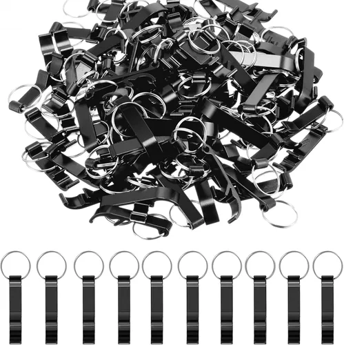 Miniatura 8 de Cunhill 100 llaveros de aluminio para abrebotellas, bolsillo para cerveza, barra pequeña, garra, llavero, anillo, abrebotellas de alta resistencia