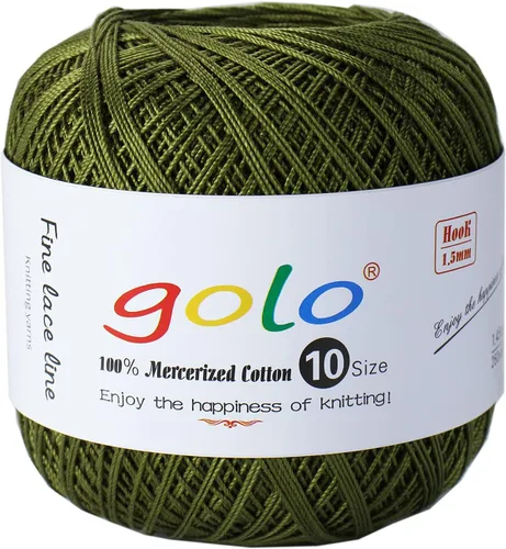 Miniatura 41 de Golo - Bolas de hilo para crochet de algodón tamaño 10, color algodón para crochet D-Fresa D078-fresa