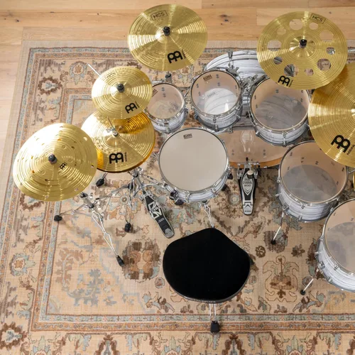 Miniatura 9 de Meinl 40.6 cm Platillos Trash Stack (2 unidades) con agujeros - Acabado tradicional HCS de latón para juego de tambores, fabricado en Alemania