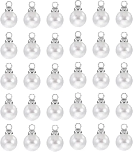PATIKIL 100 cuentas de perlas de perlas de imitación para hacer joyas, pulseras, aretes, collares, decoraciones