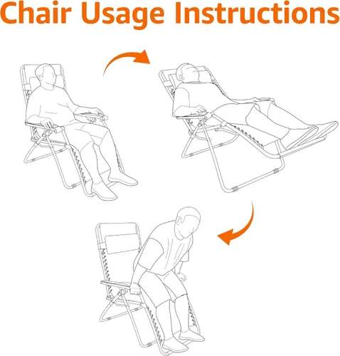 Miniatura 6 de Amazon Basics - Silla de patio para exteriores con gravedad cero, acolchada, reclinable, plegable y ajustable, con almohada, de Textilene, sillas
