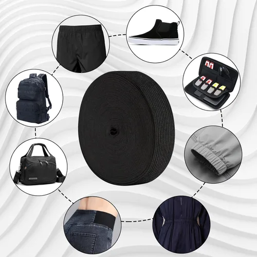 Miniatura 3 de Banda elástica para coser, 1.5 pulgadas elástica para coser correas elásticas de peluca, banda de borde, banda de punto, banda de costura